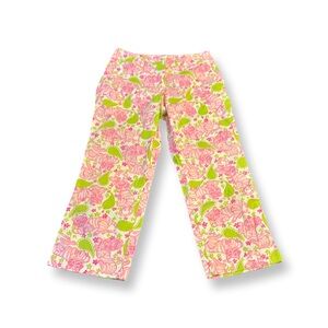 Lilly Pulitzer Pink and Green Tiger Print Pants 0